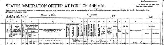 1923 Jan Skrok Ellis Island 1