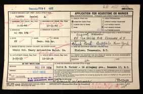 1954 Daniel Warner headstone