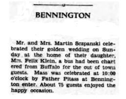 1928 Bennington news Szczepanski golden wedding