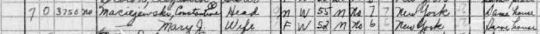 1940 Constantine and Mary Maciejewski census