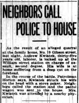 1915 Kwiatek assault Buffalo Courier