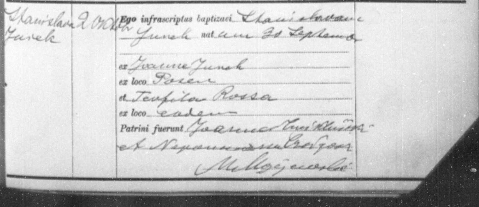 1890 Stanislawa Jurek birth cropped