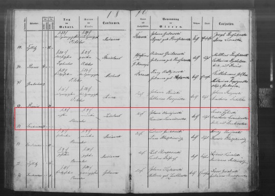 1870 Ladislaus birth marked