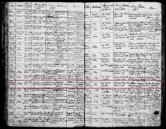 1827 Barbara Kotowska birth marked