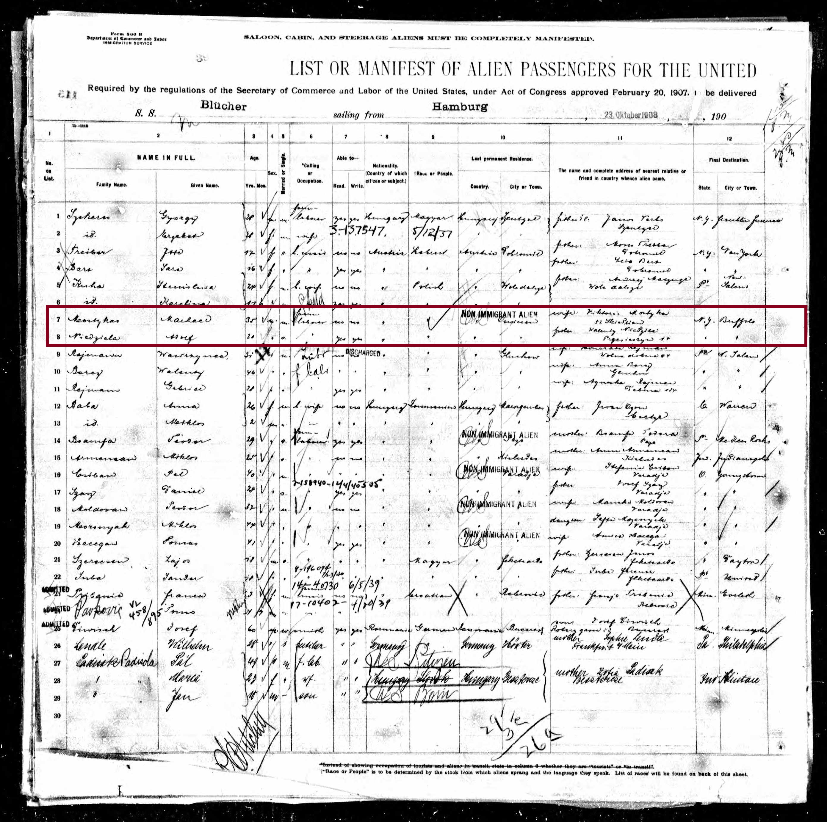 1908 Michael Mostykas marked