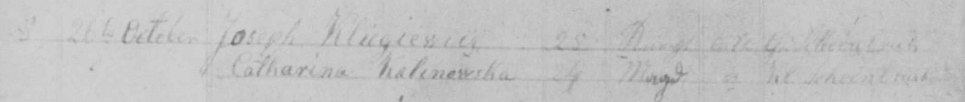 1846 Klugiewicz Kalinowska marriage cropped